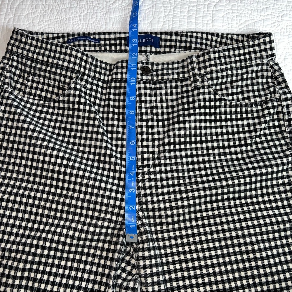 TALBOTS Stretch Corduroy High Waist Straight Leg Pants Buffalo Check EUC Sz 14P - Picture 12 of 13
